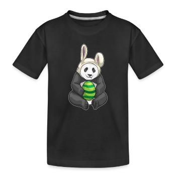 Oreilles de lapin de Pâques panda - T-shirt bio Premium Enfant - noir - Devant