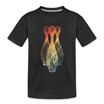 Bowling Pins Sketch - Kids' Premium Organic T-Shirt - black - Front