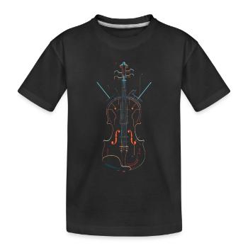 Geige - Kinder Premium Bio T-Shirt - Schwarz - Vorne