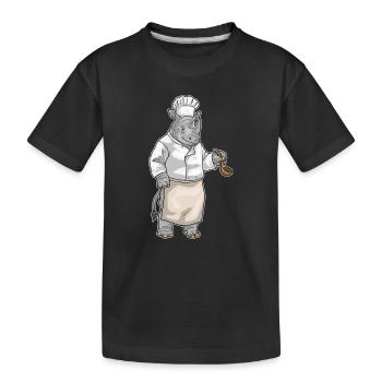 Rhinocéros Cuisson Cuisson Cuiller Cuisson - T-shirt bio Premium Enfant - noir - Devant