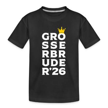 Großer Bruder 2026 Krone - Schwangerschaft Baby - Kinder Premium Bio T-Shirt - Schwarz - Vorne