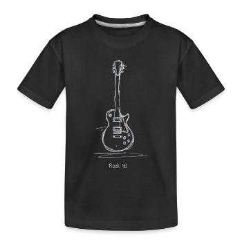 Motif du rock à la guitare craie - T-shirt bio Premium Enfant - noir - Devant