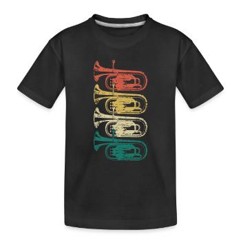 Euphonium Corn Orchestra Musiciens Instrument à vent - T-shirt bio Premium Enfant - noir - Devant