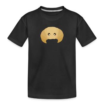 kawaii croissant - Kids' Premium Organic T-Shirt - black - Front