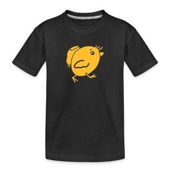 Vogel mit Rucksack - Kinder Premium Bio T-Shirt - Schwarz - Vorne