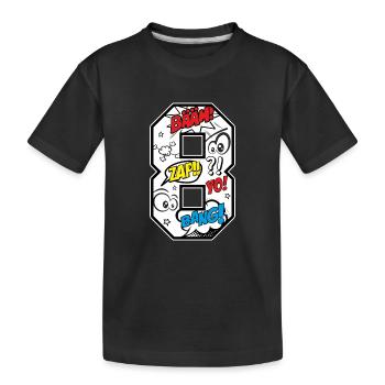 8. Geburtstag Cartoon Comic Zahl 8 Jungen Geschenk - Kinder Premium Bio T-Shirt - Schwarz - Vorne