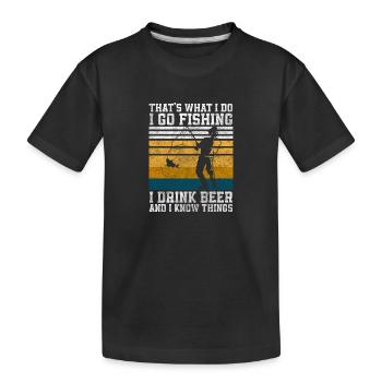 Angler Fisherman Leisure Carp - Kids' Premium Organic T-Shirt - black - Front