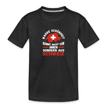 Schweizer Schweiz - Kinder Premium Bio T-Shirt - Schwarz - Vorne