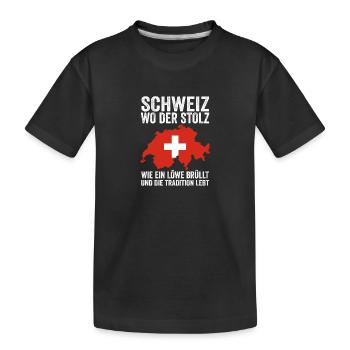 Schweizer Schweiz - Kinder Premium Bio T-Shirt - Schwarz - Vorne