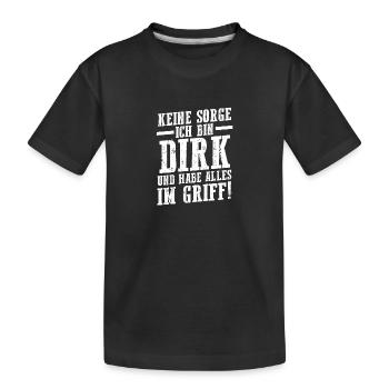 Prénom Dirk - T-shirt bio Premium Enfant - noir - Devant