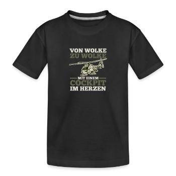 Pilot Flying Aviator Helicopter Helicopter - Kids' Premium Organic T-Shirt - black - Front