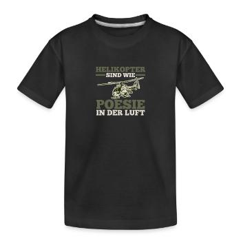 Pilote Hélicoptère Hélicoptère - T-shirt bio Premium Enfant - noir - Devant