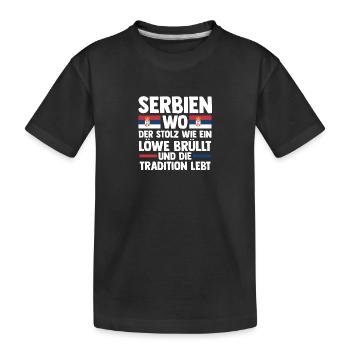 Serbian Serbian Serbia - Kids' Premium Organic T-Shirt - black - Front