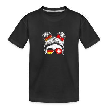 Schweizer Deutschland Schweiz - Kinder Premium Bio T-Shirt - Schwarz - Vorne