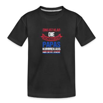 Hollande Papa Père Fête des Pères Néerlandais Néerlandais - T-shirt bio Premium Enfant - noir - Devant