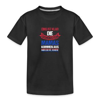 Hollande Maman Mère Fête des Mères Néerlandais Néerlandais - T-shirt bio Premium Enfant - noir - Devant