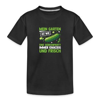 Gardener Cucumber Farmer Garden - Kids' Premium Organic T-Shirt - black - Front