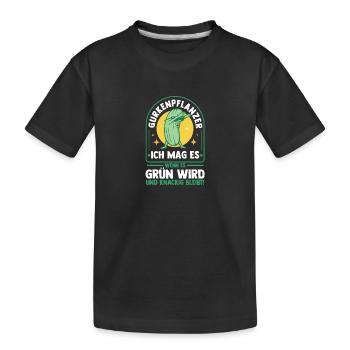 Gardener Cucumber Farmer Garden - Kids' Premium Organic T-Shirt - black - Front