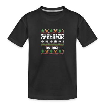 Weihnachtsmann Weihnachtsfest Ugly Christmas - Kinder Premium Bio T-Shirt - Schwarz - Vorne