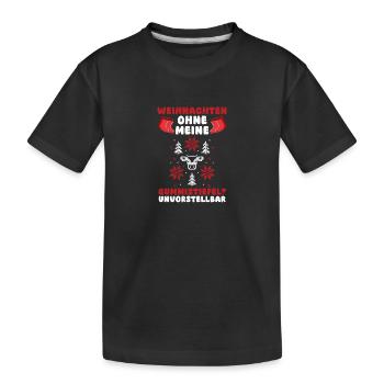 Weihnachtsmann Traktor Weihnachtsfest Bauer Landwi - Kinder Premium Bio T-Shirt - Schwarz - Vorne