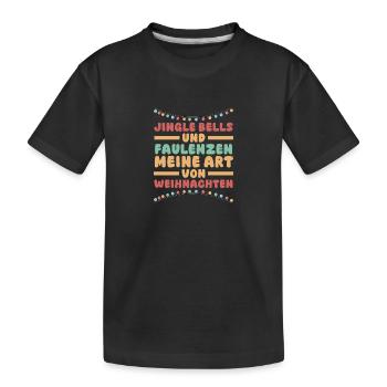 Santa Claus Christmas Party Sloth - Kids' Premium Organic T-Shirt - black - Front