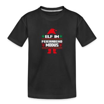 Weihnachtself Weihnachten Feierabend Elf - Kinder Premium Bio T-Shirt - Schwarz - Vorne