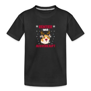 Hamster reindeer was sold out Christmas - Kids' Premium Organic T-Shirt - black - Front