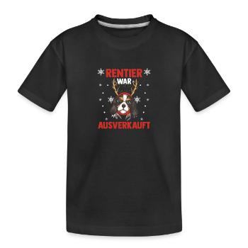 Dog Reindeer was sold out Christmas - Kids' Premium Organic T-Shirt - black - Front