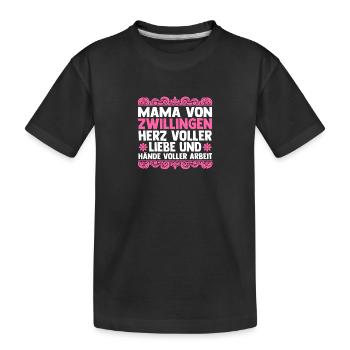 Mom of twins - Kids' Premium Organic T-Shirt - black - Front
