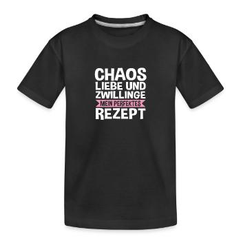 Mom of twins - Kids' Premium Organic T-Shirt - black - Front