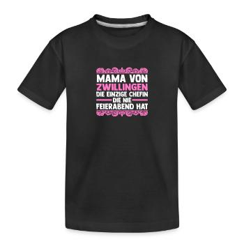Mom of twins - Kids' Premium Organic T-Shirt - black - Front