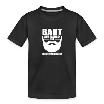 Bärtig Bartträger Bart - Kinder Premium Bio T-Shirt - Schwarz - Vorne