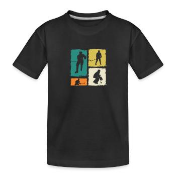 Joueurs de hockey sur glace Hockey sur glace - T-shirt bio Premium Enfant - noir - Devant