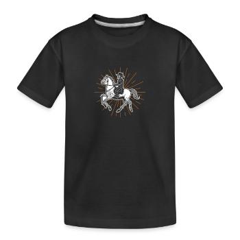 Riding Horses - Kids' Premium Organic T-Shirt - black - Front