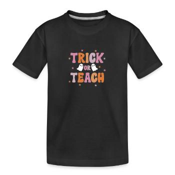 Halloween Trick or Treat Lehrerin Geister Lustig - Kinder Premium Bio T-Shirt - Schwarz - Vorne