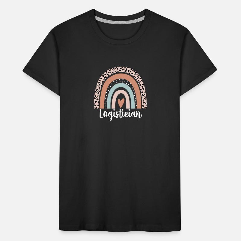 Logistician Rainbow Leopard Funny Logistician Kids' Premium Organic T-Shirt