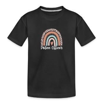 Officier de police Rainbow Leopard Police drôle - T-shirt bio Premium Enfant - noir - Devant