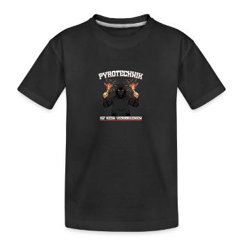Pyrotechnik ist kein Verbrechen Ultra Stadion Pyro - Kinder Premium Bio T-Shirt - Schwarz - Vorne
