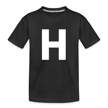 H - Kids' Premium Organic T-Shirt - black - Front