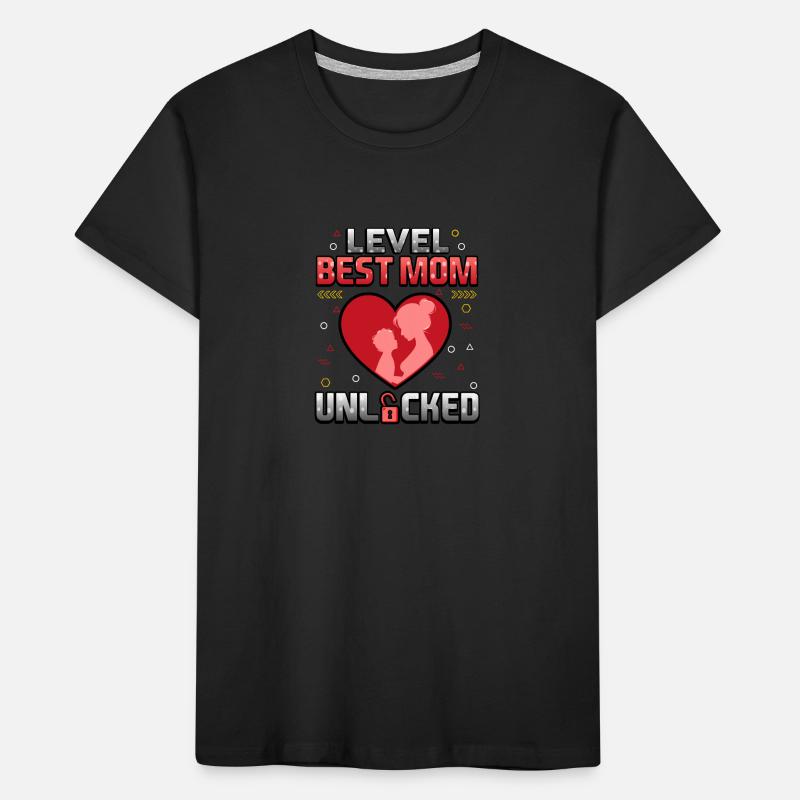 Level Beste Mutter freigeschaltet Kinder Premium Bio T-Shirt