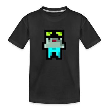 Pixel Küken - Kinder Premium Bio T-Shirt - Schwarz - Vorne
