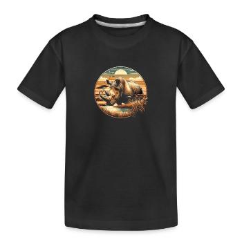 Rhinocéros savane - T-shirt bio Premium Enfant - noir - Devant