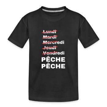 week-end pêche - T-shirt bio Premium Enfant - noir - Devant