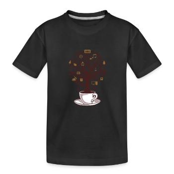 coffee tree - Kids' Premium Organic T-Shirt - black - Front