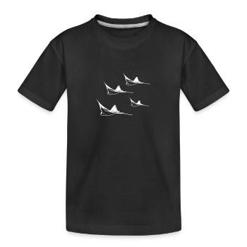 Adlerrochen Flug Formation - Kinder Premium Bio T-Shirt - Schwarz - Vorne