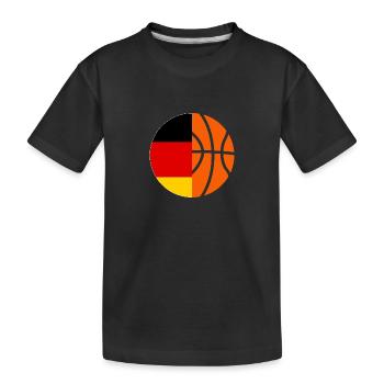 Basketballspieler Deutsche Flagge Basketball - Kinder Premium Bio T-Shirt - Schwarz - Vorne