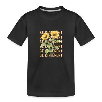 BE DIFFERENT Tournesol Amour de soi Positivité - T-shirt bio Premium Enfant - noir - Devant