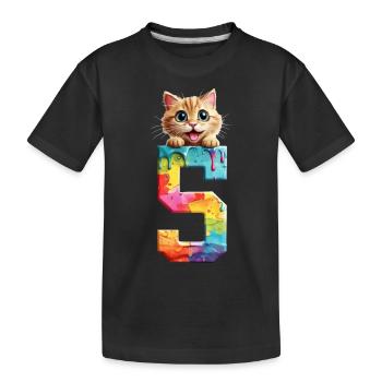 5 JAHRE KATZE 5. GEBURTSTAG - Kinder Premium Bio T-Shirt - Schwarz - Vorne