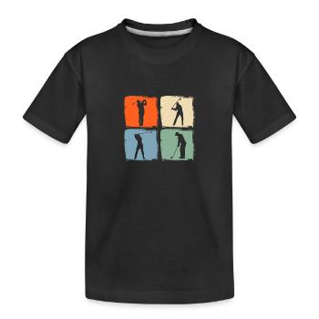 Golfspieler Golf - Kinder Premium Bio T-Shirt - Schwarz - Vorne