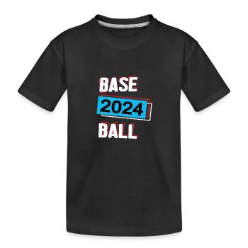 Baseball 2024 Baseballer Baseballspieler Spiel - Kinder Premium Bio T-Shirt - Schwarz - Vorne